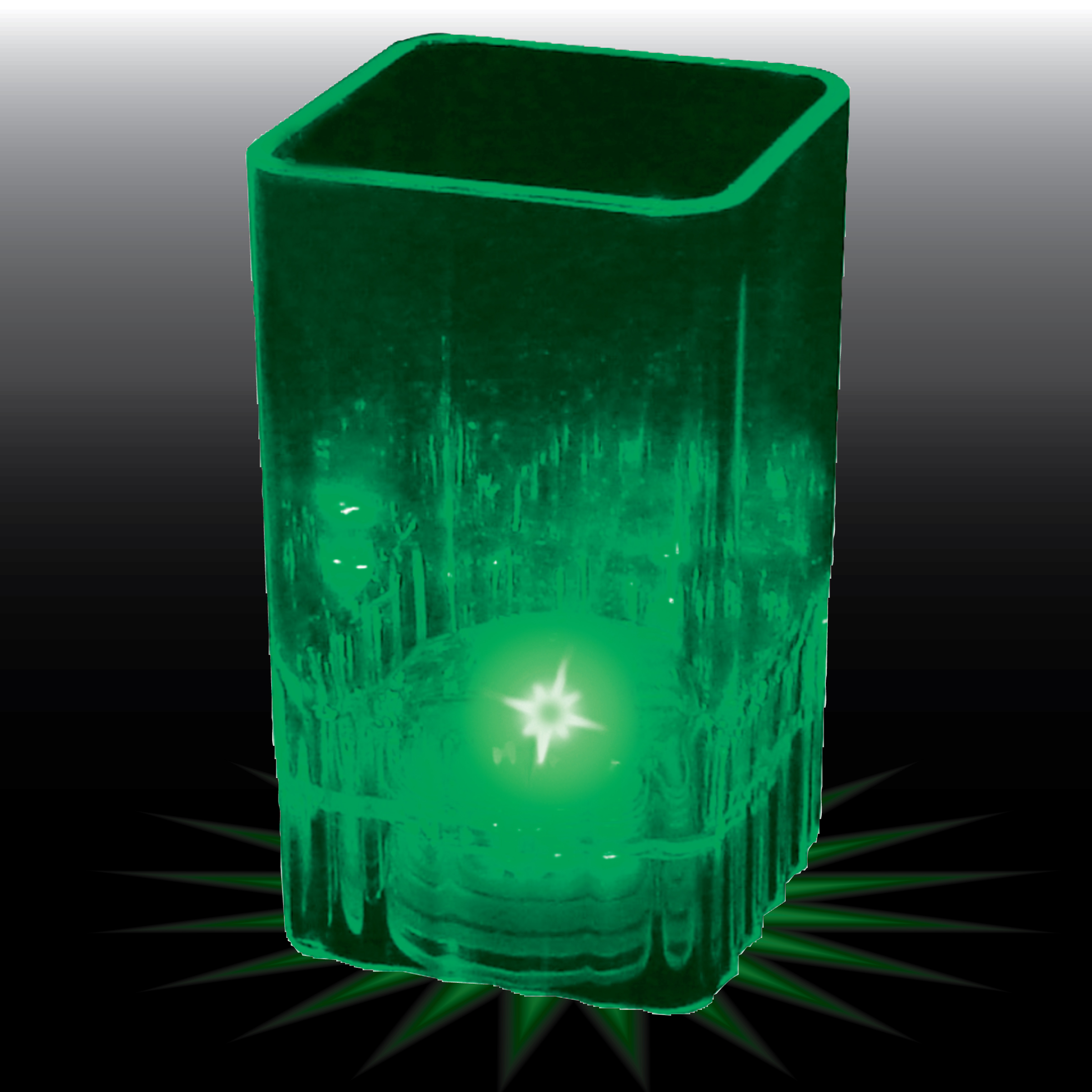 2oz Light Up Plastic Fluted Square Shot Glass 4