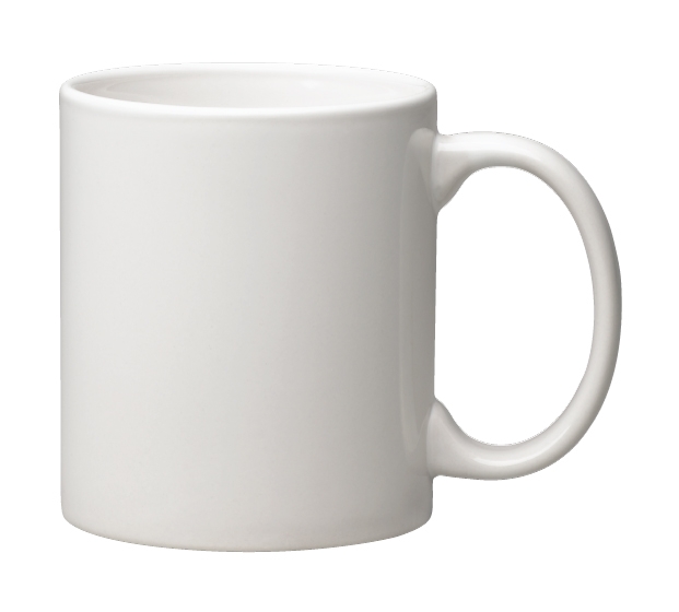 11 oz White C Handle Mug