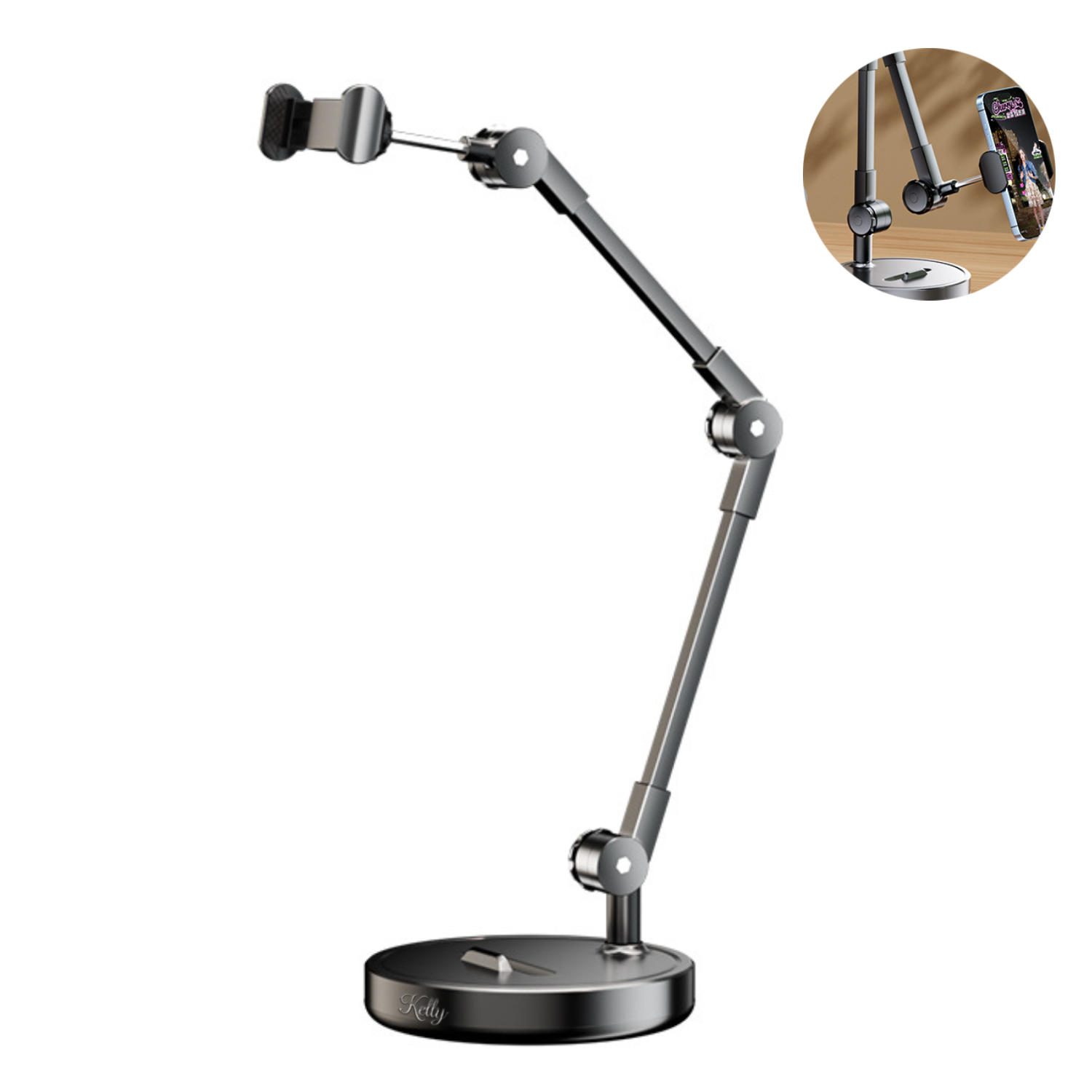 Retractable Metal Phone Desktop Holder 2