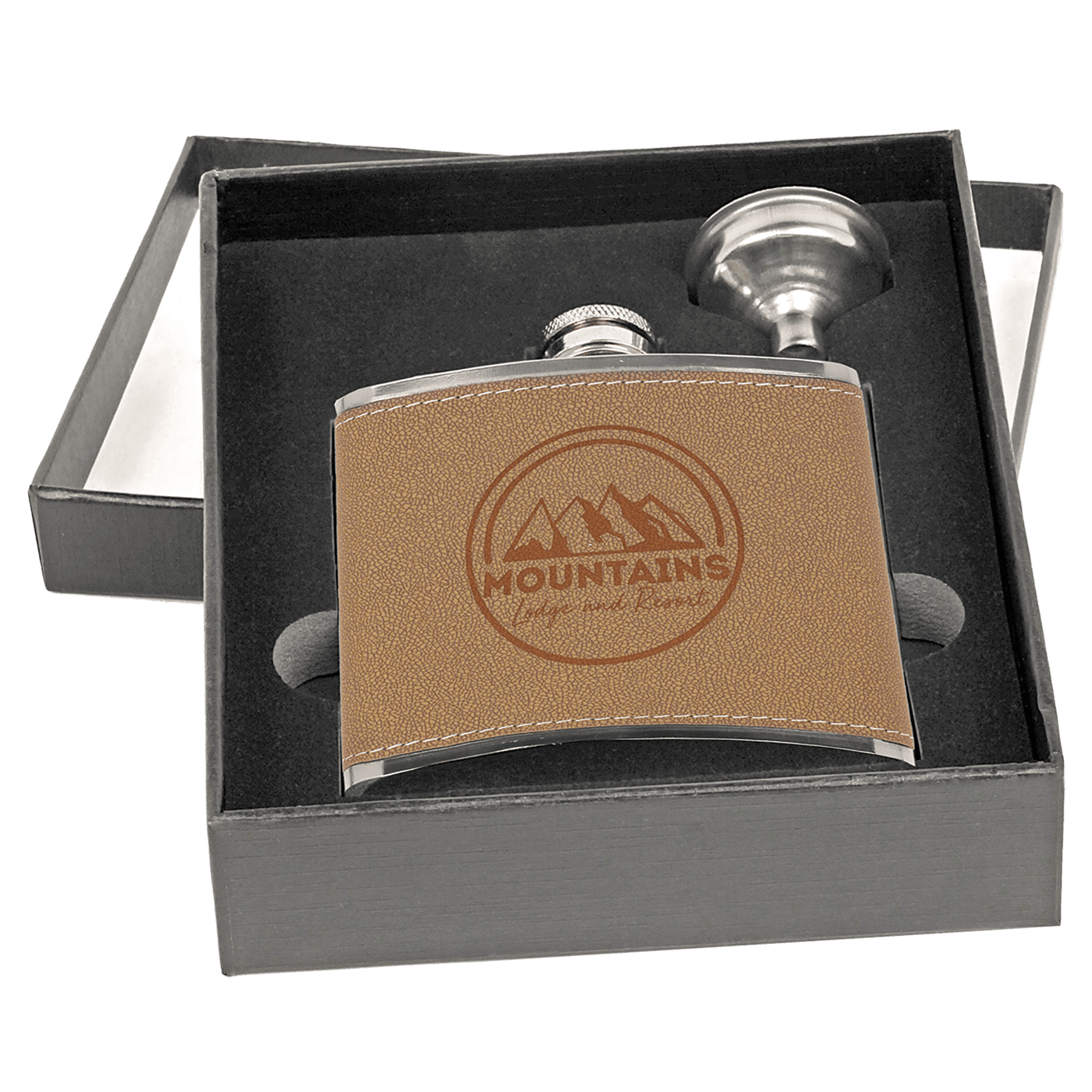 6 oz. Flask Set in Black Presentation Box 2