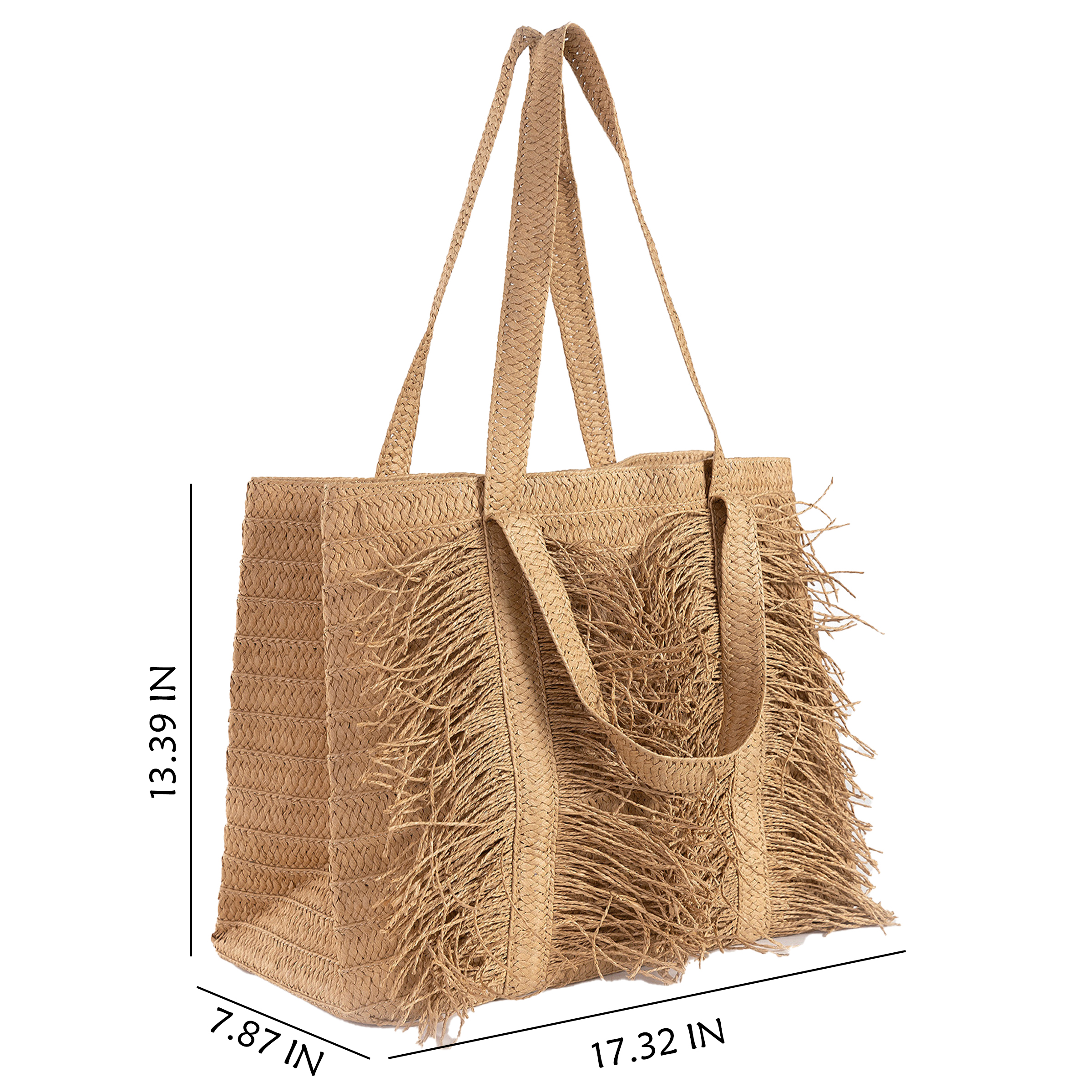 Straw Tassel Woven Women's Bag, custom tote bag with logo imprint 2