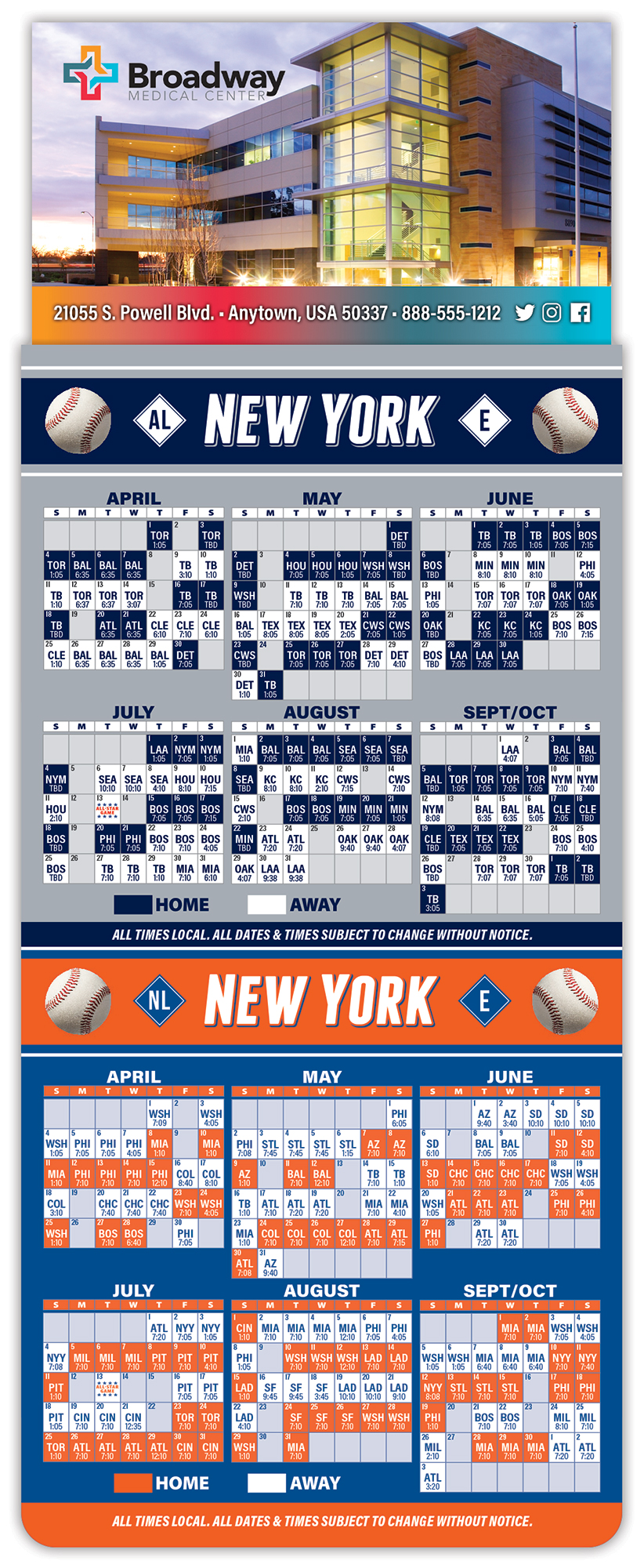 Magna-Card Business Card Magnet - Baseball Schedules (3.5 x 9) 1