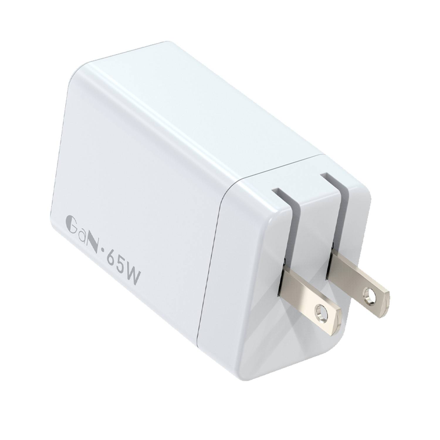 65W Porous GaN Charging Plug with 1 USB-A and 2 USB-C 3