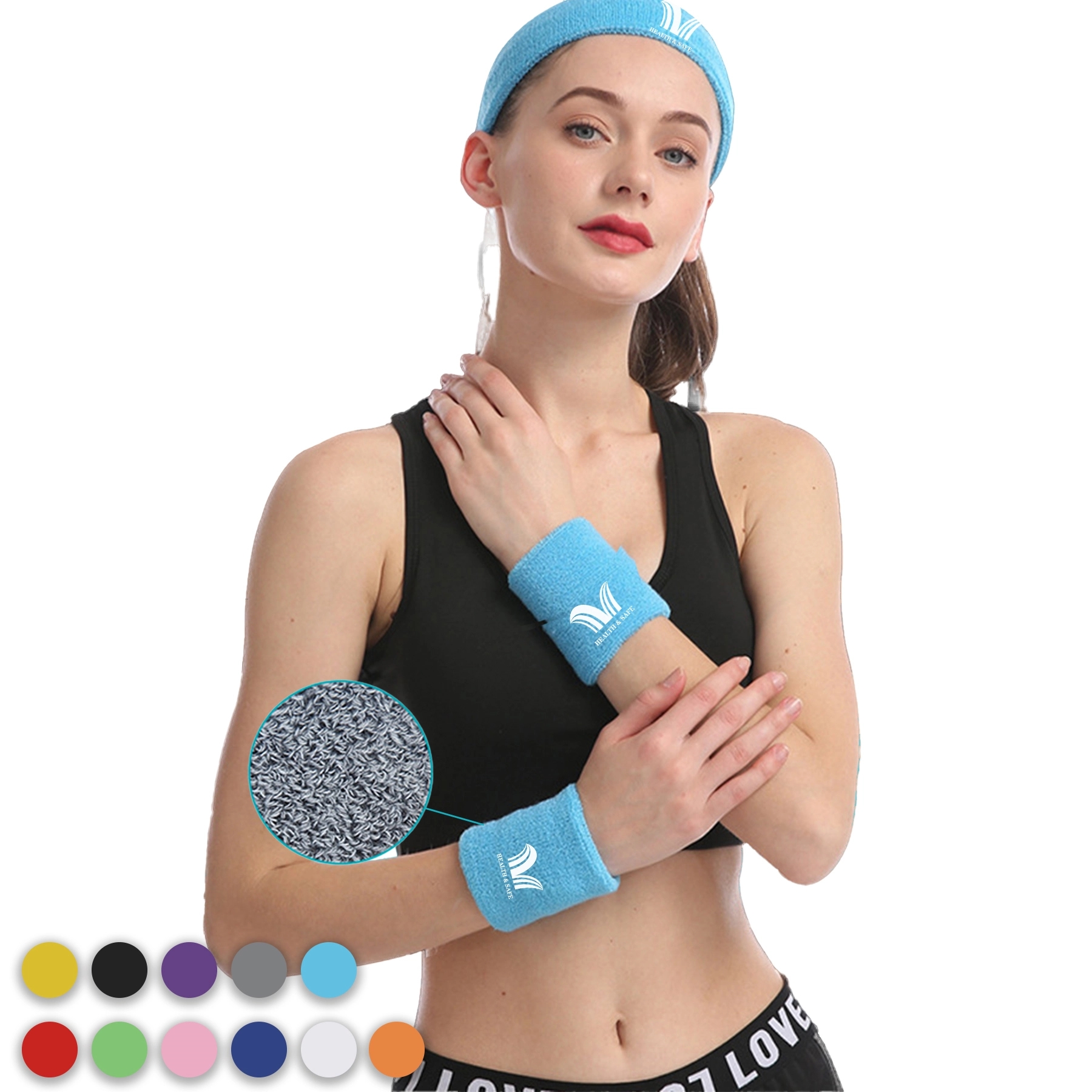 Sweatband  Sports Headband Wristband Set 1