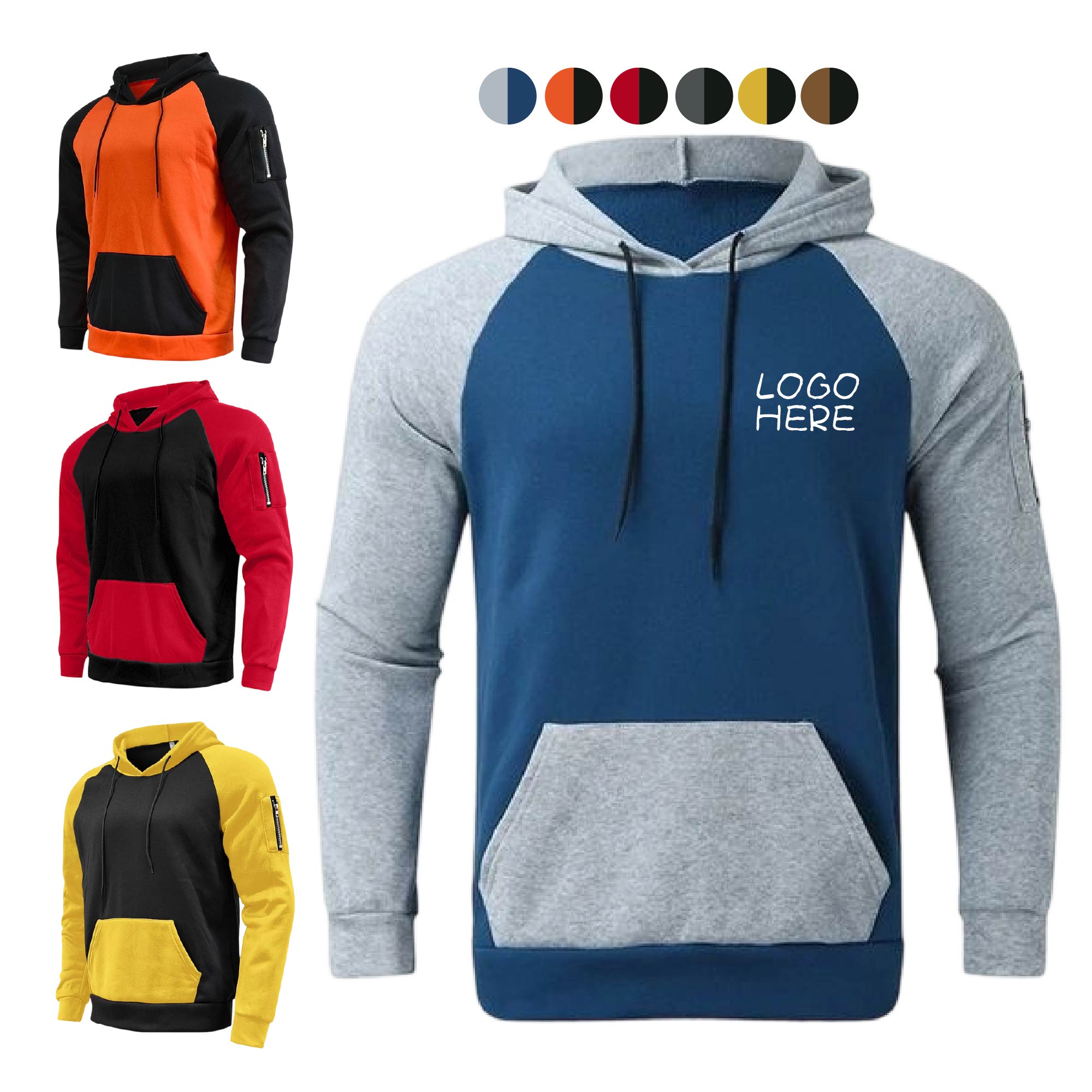 Men's Workout Hoodies Pullover, custom hoodie or sweatshirt with logo imprint 3