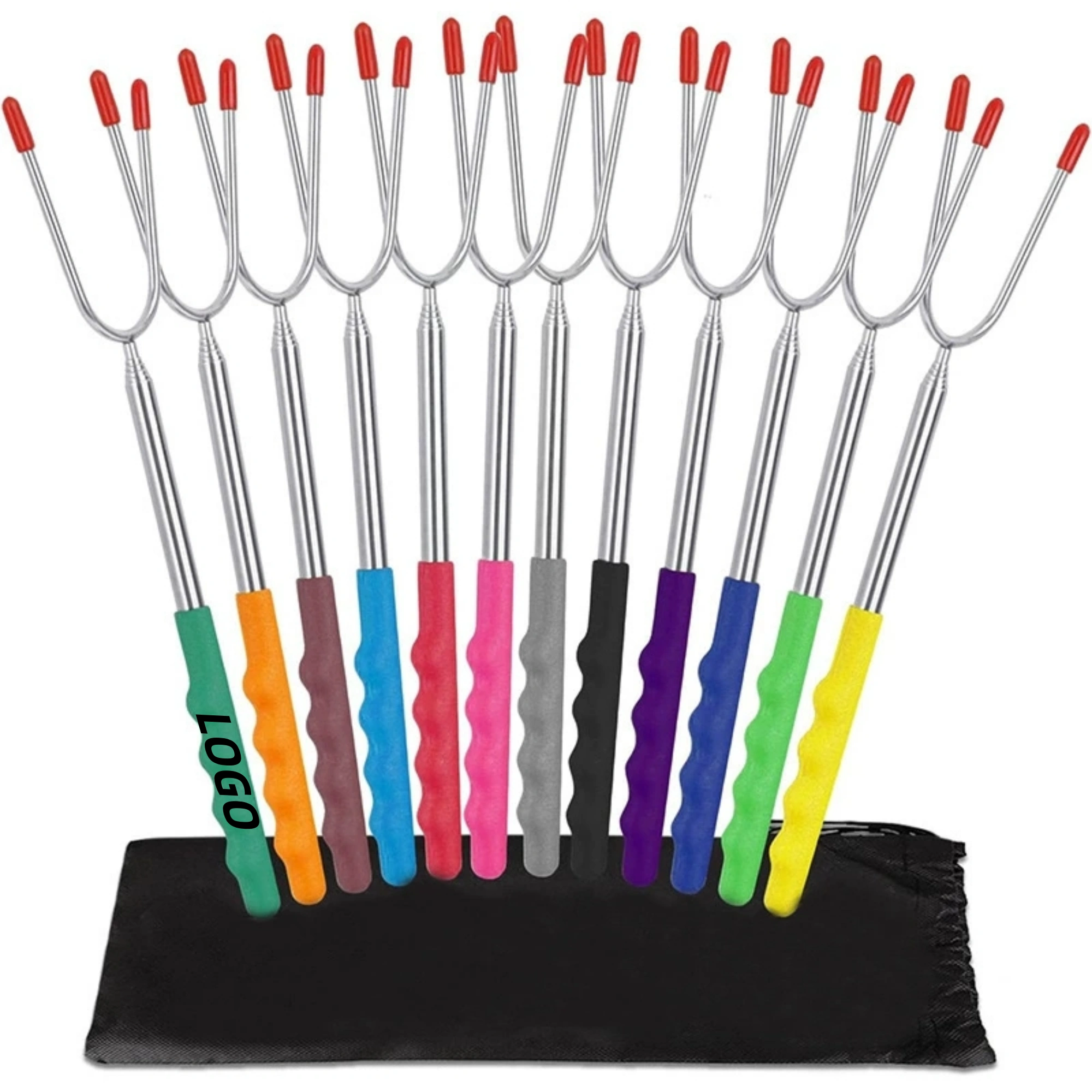 U-shaped telescopic barbecue fork 1