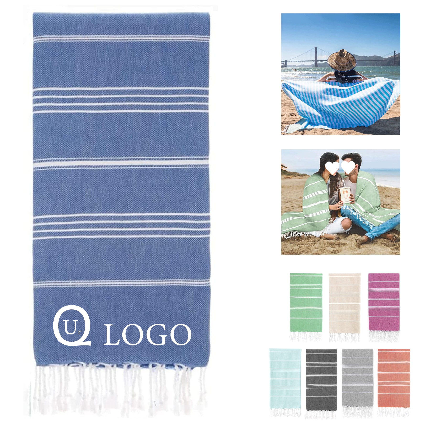 Cotton Turkish Tassel Beach Towel