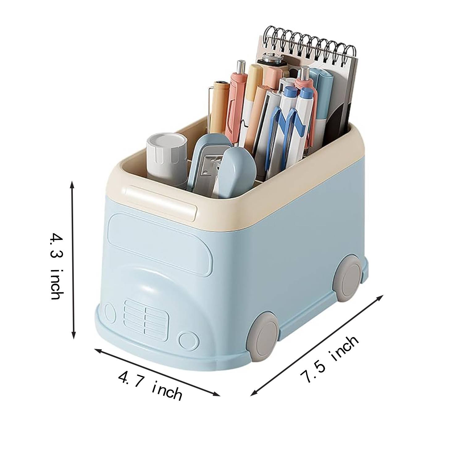 Bus Shaped Pen Pot Desk Organizer Case Cosmetic Brush Holder 2