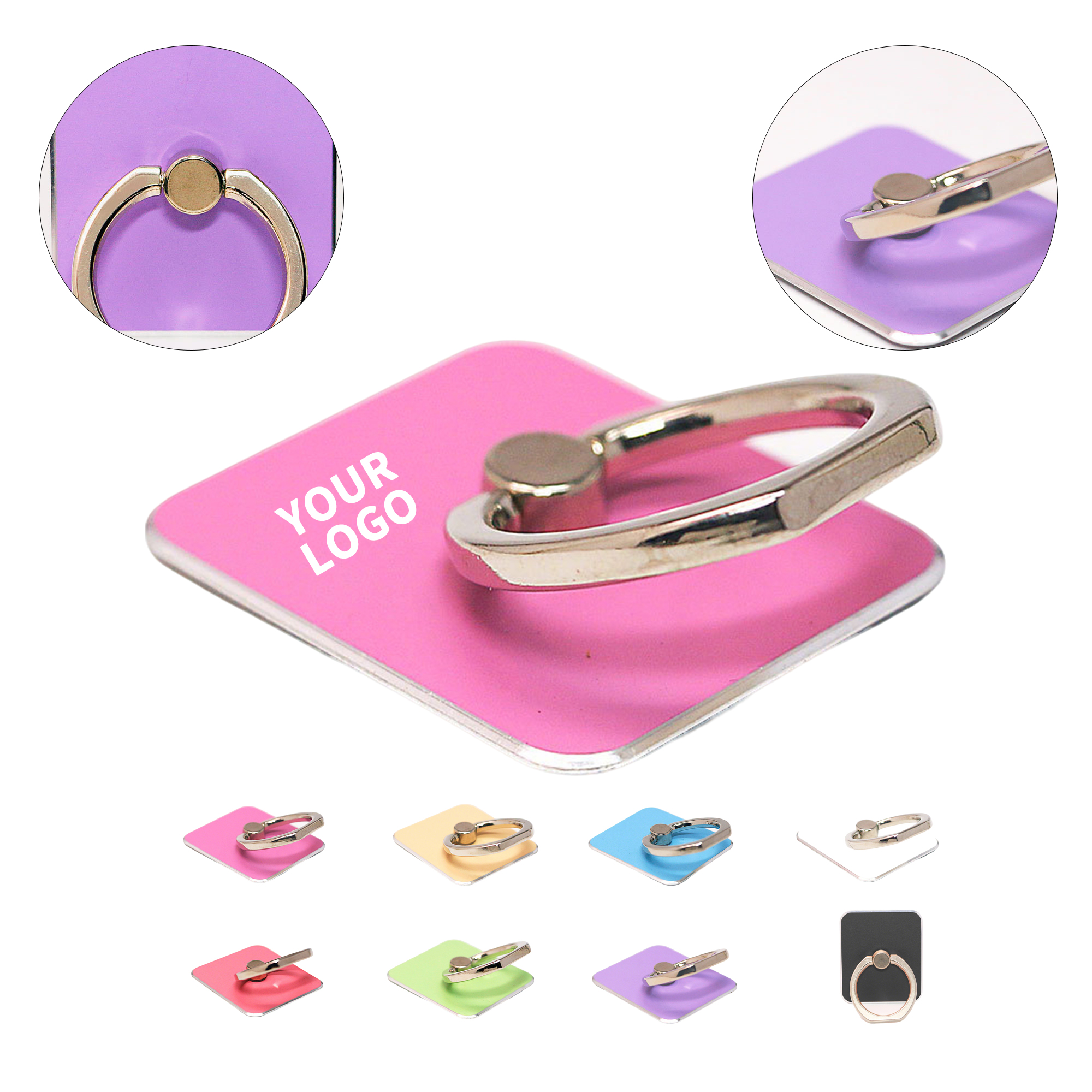 Rotating Phone Ring Grip With Kickstand 1.58" x 1.38" 5