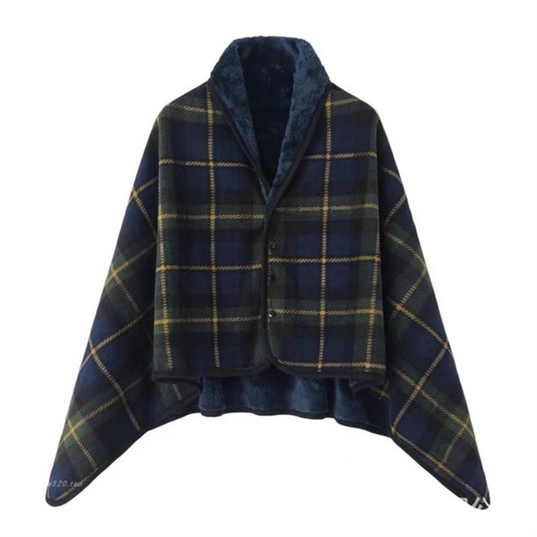 Women Office Plaid Blanket Flannel Shawl 3