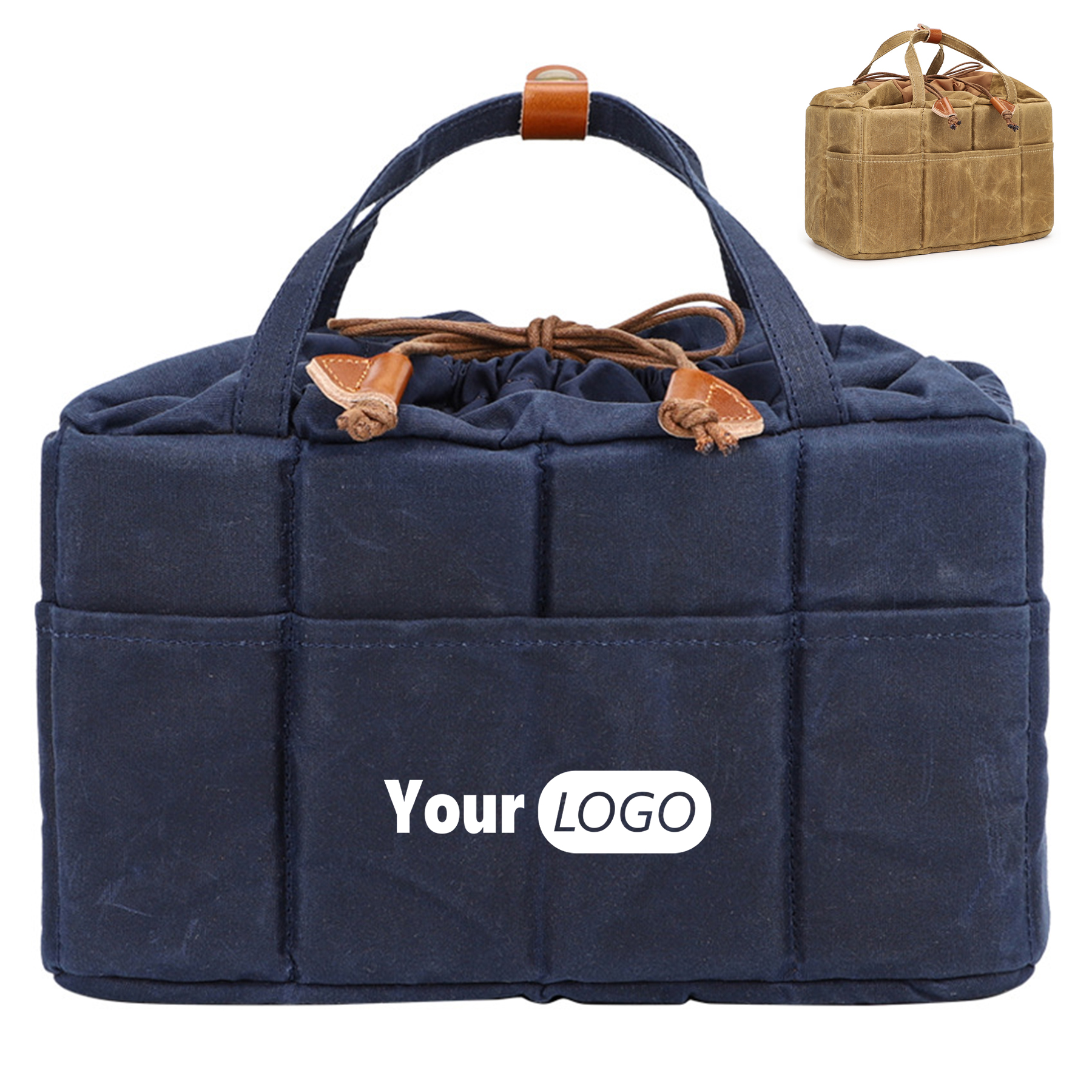 Canvas drawstring electronic accessories storage bag 7