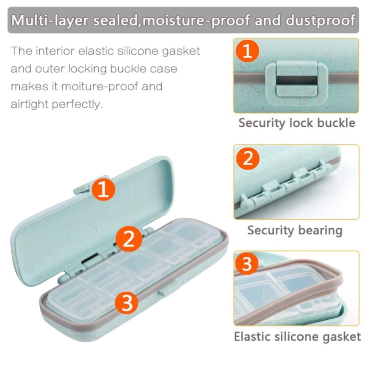 Wheat 7-Compartment Pill Case 4