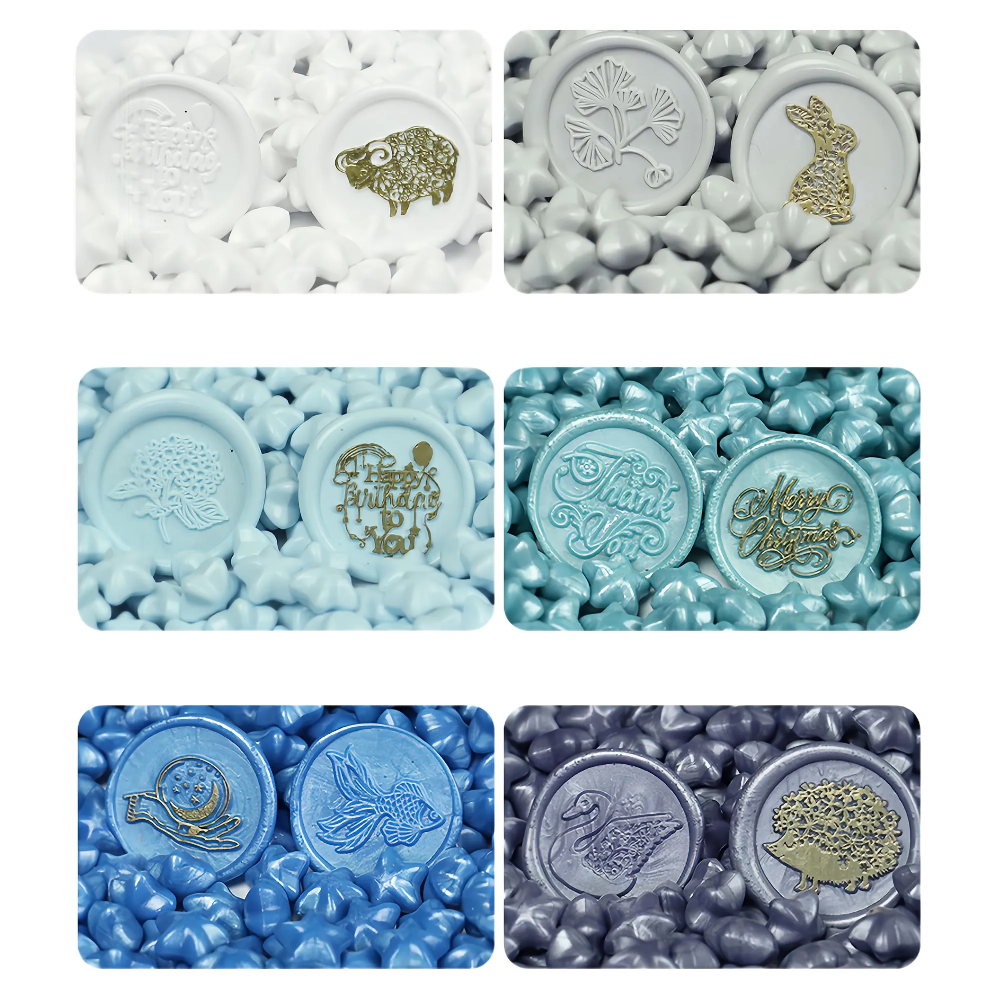 Stunning 24 Grid Star Wax Seal Pellets Macaron Colors Set 4
