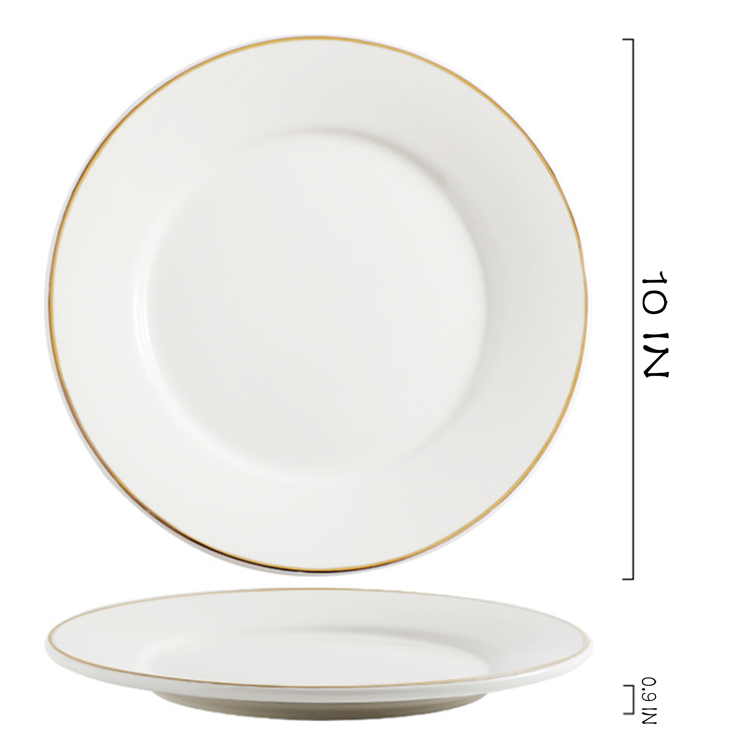 Ceramic Pure White Circular Western Dinner Plate 2