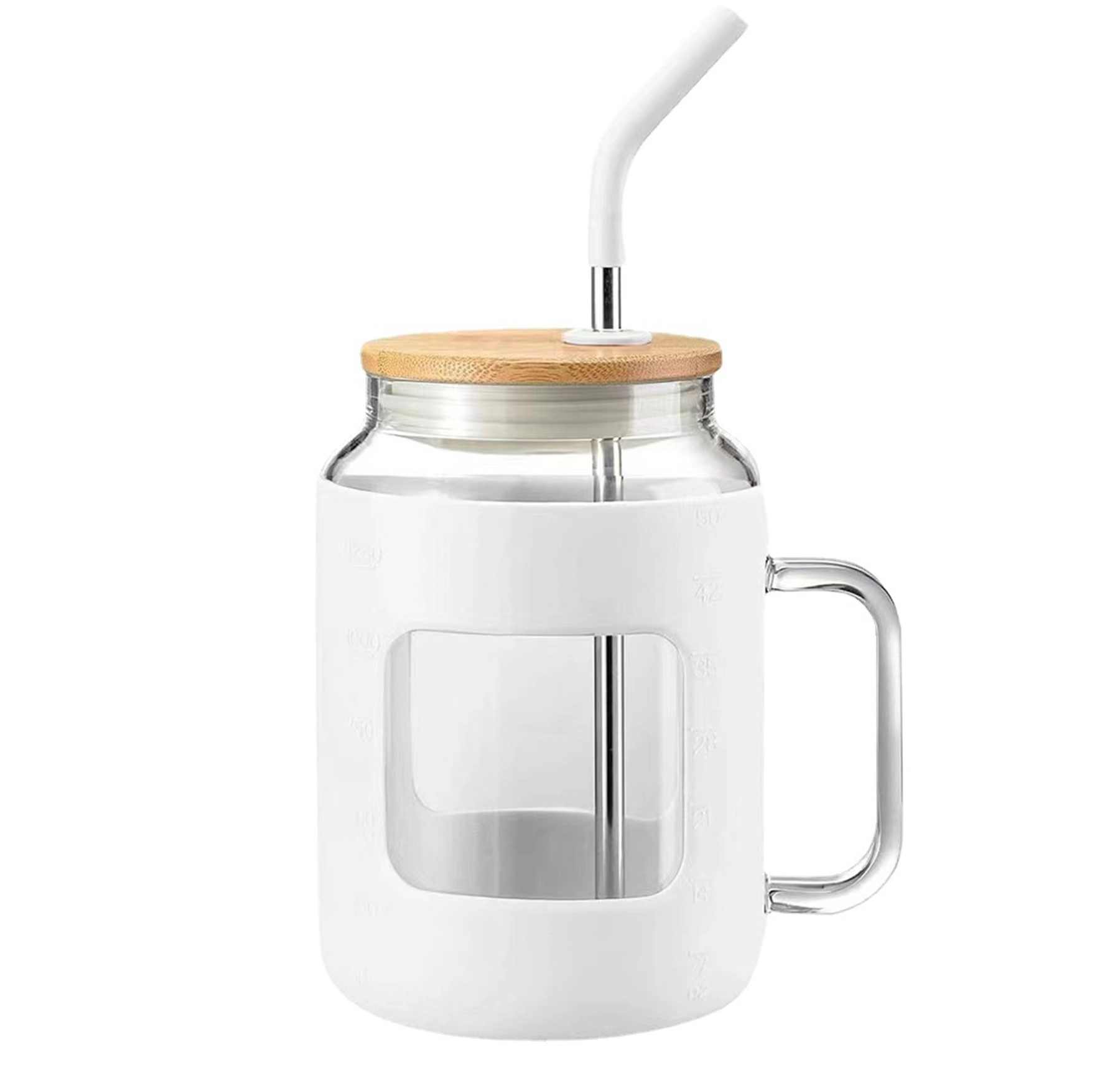 50 Oz. Glass Tumbler with Bamboo Lid and Straw 9