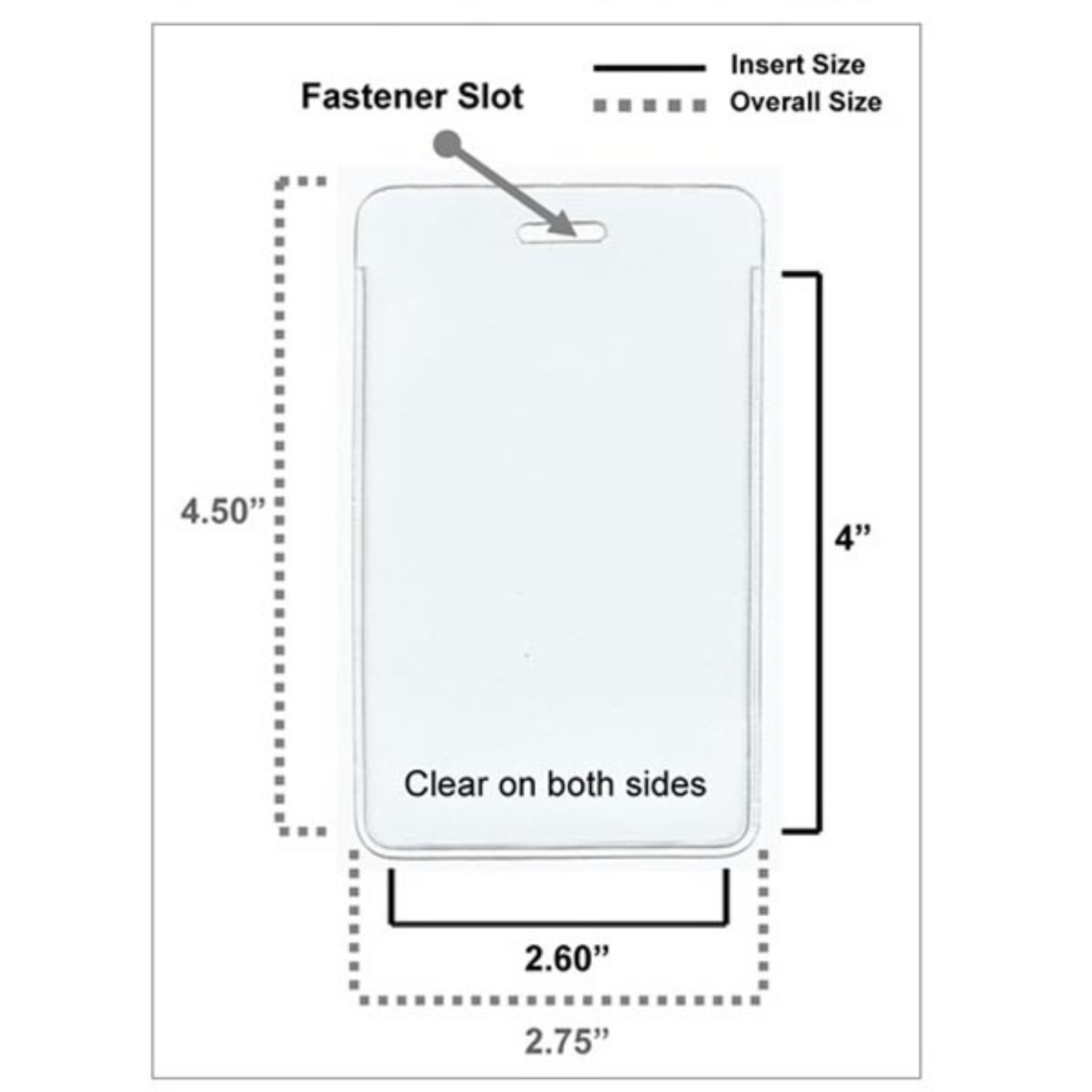 2.5"W x 3.75"H inch Vertical Vinyl Badge Holder With Slot 1