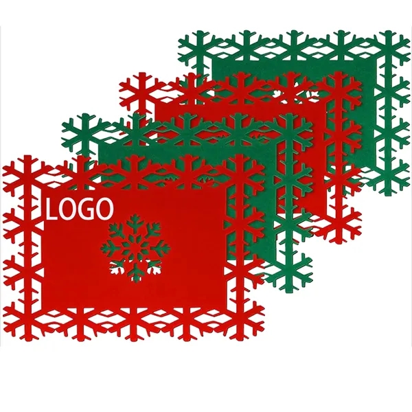 Christmas Snowflake Placemats and Coaster Set