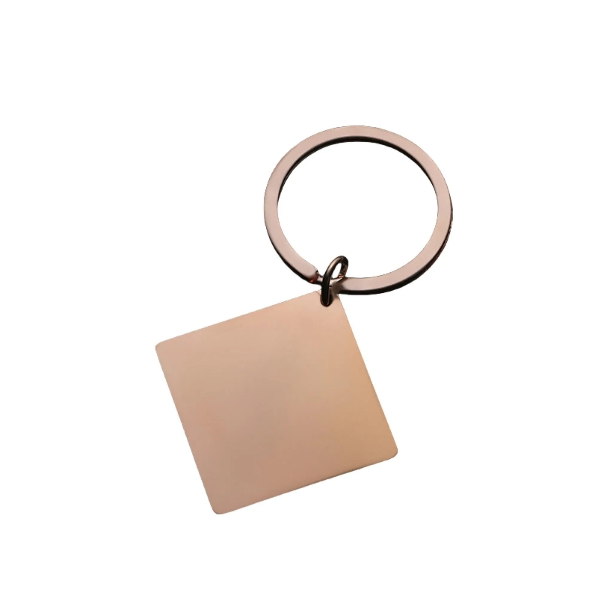 Stainless Steel Square Metal Tag Key Chains 5