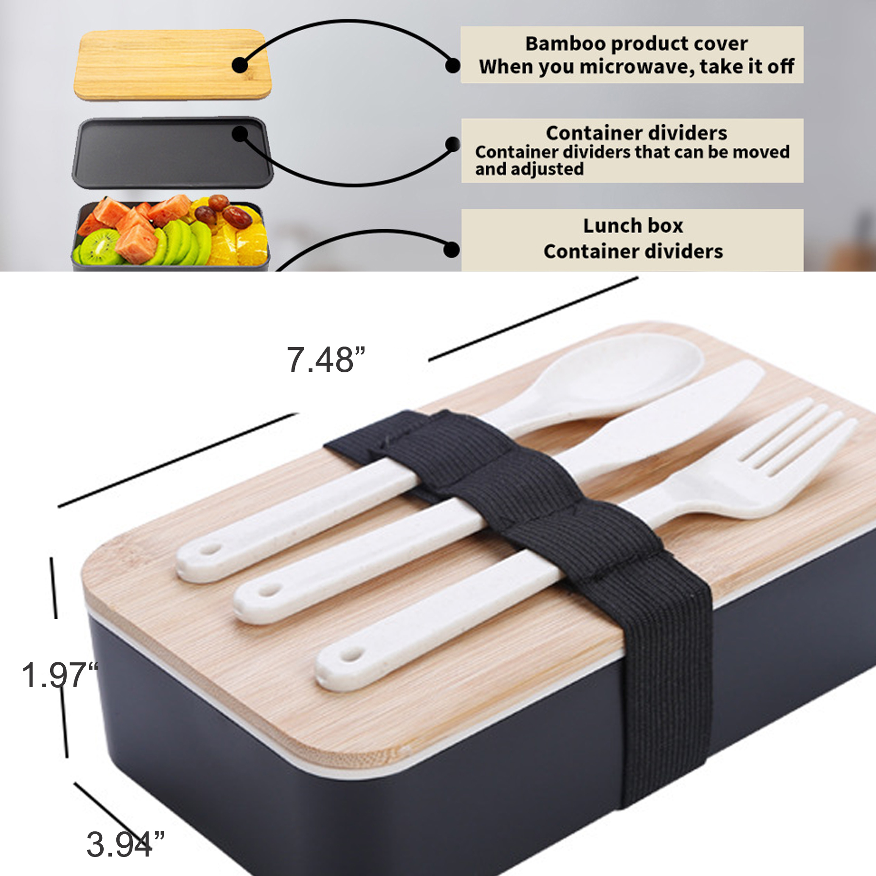 Lunch Bento Box Food Storage Containers 2