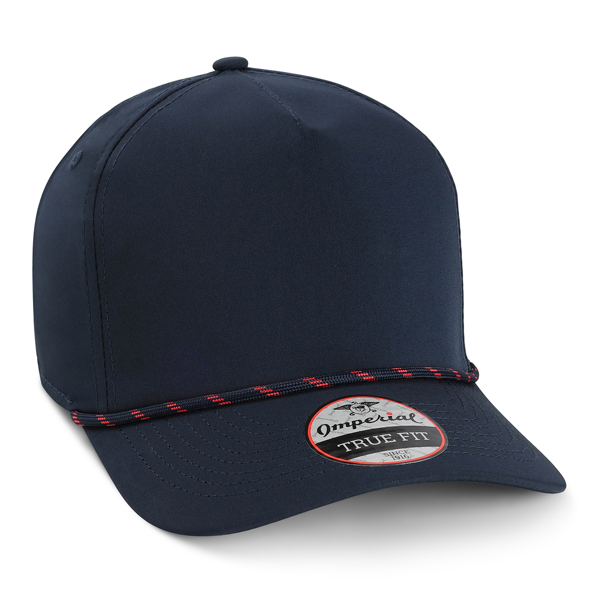 Imperial 5054 5-Panel Wrightson Performance Rope Cap w/ Leatherette Patches or Embroidery 29