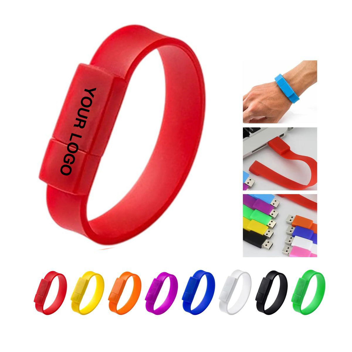 Silicone USB Flash Wristband with Capless Design 8