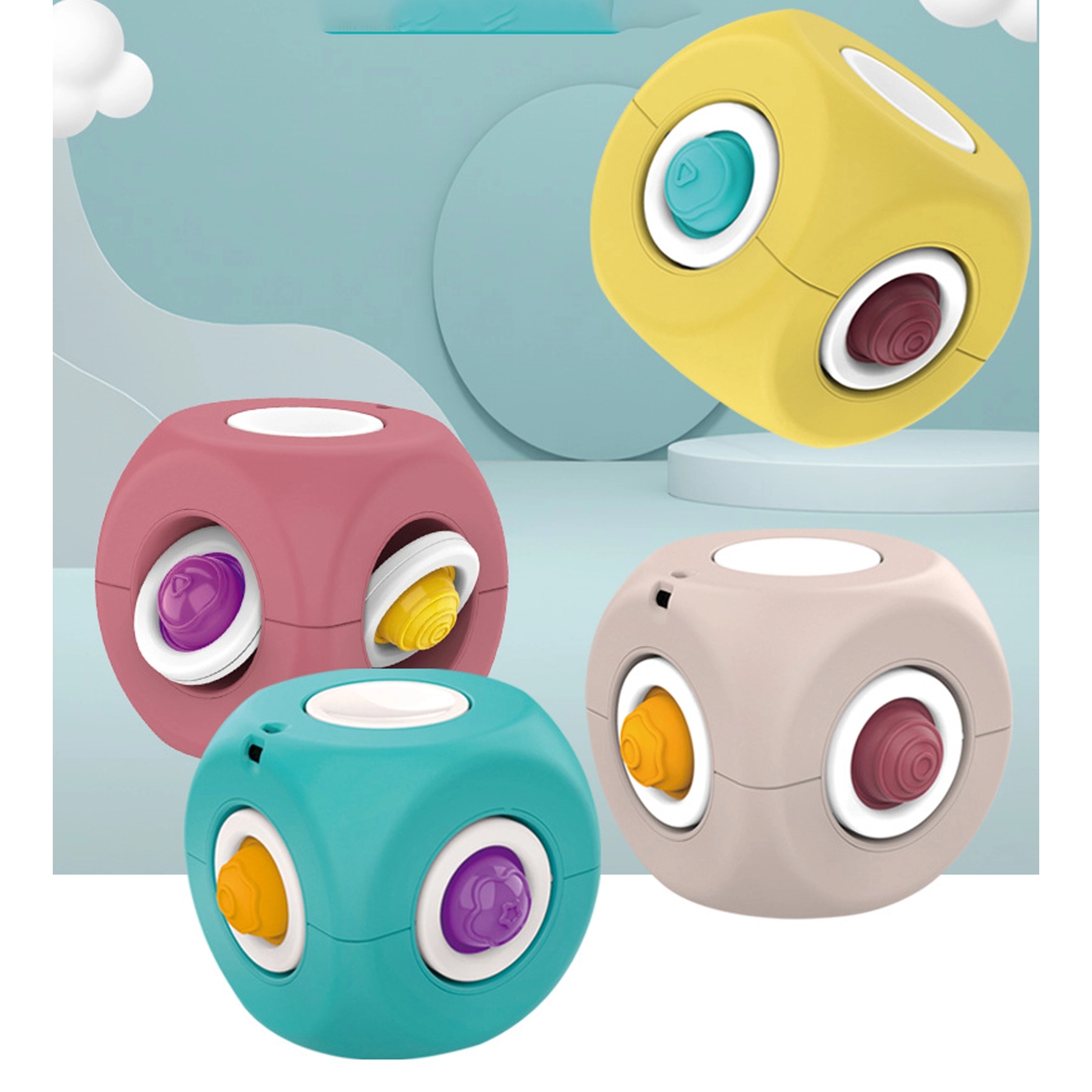 Rotatable Simple Dimple Fidget Toy Stress Relief Pop 8
