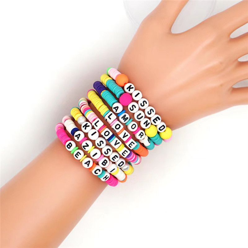Custom Letter Beaded Soft Clay Bracelet 5