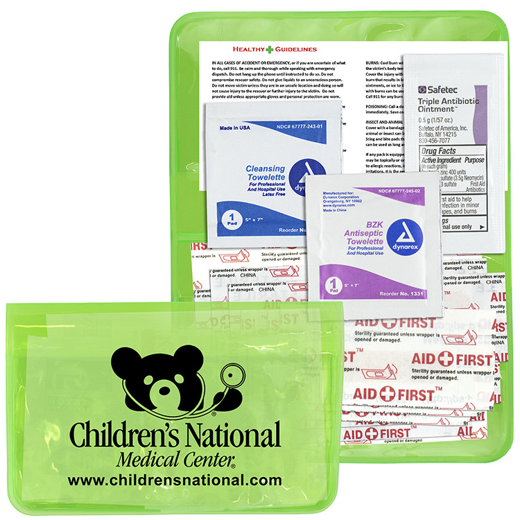 "HEAL-ON-THE-GO XL" 15 Piece Economy First Aid Kit in Colorful Vinyl Kit 17