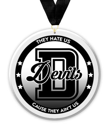 Acrylic Circle Medallions: Devils 3" Size, .25" 2