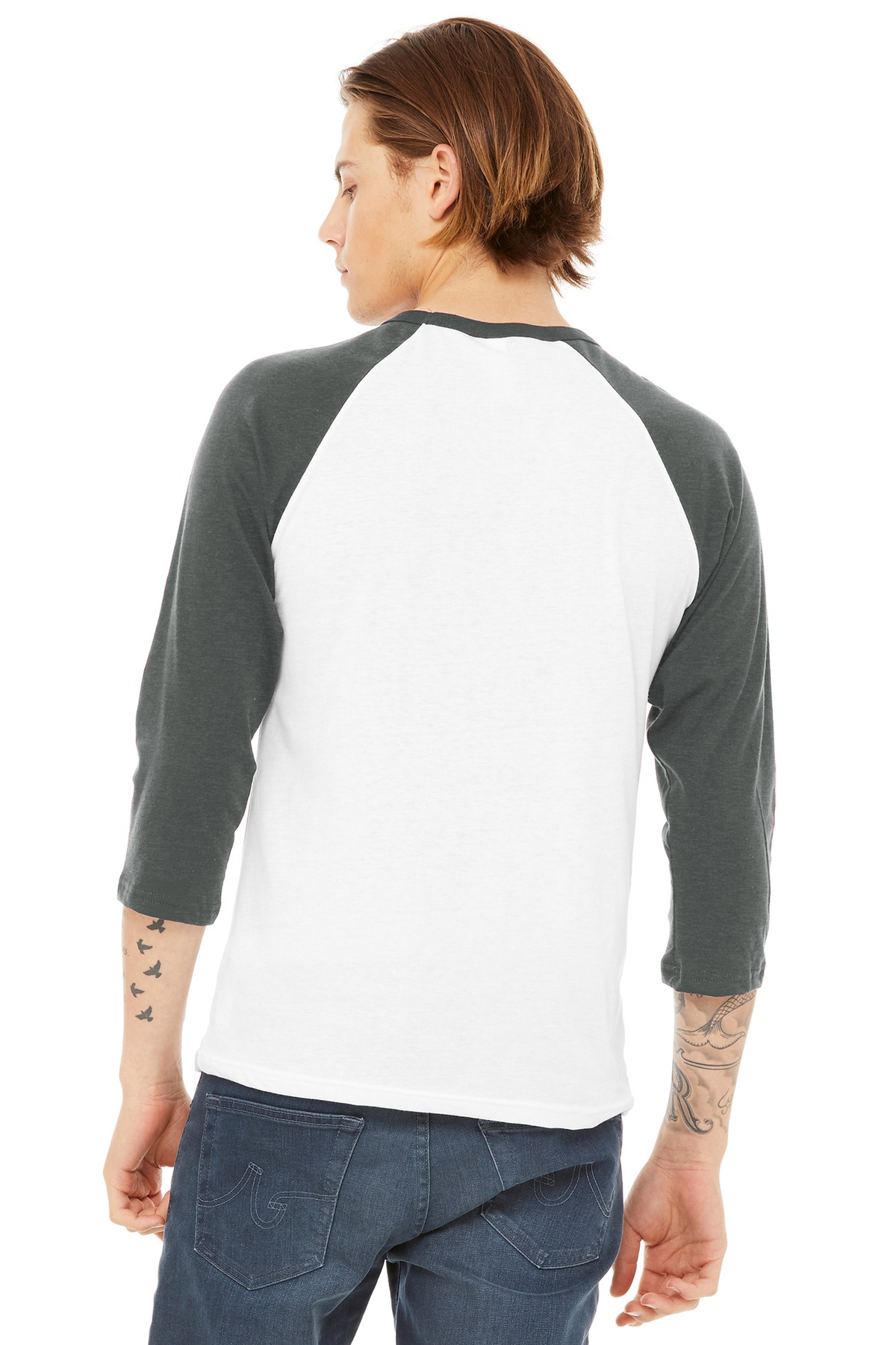 BELLA+CANVAS Unisex 3/4-Sleeve Baseball Tee. BC3200 6