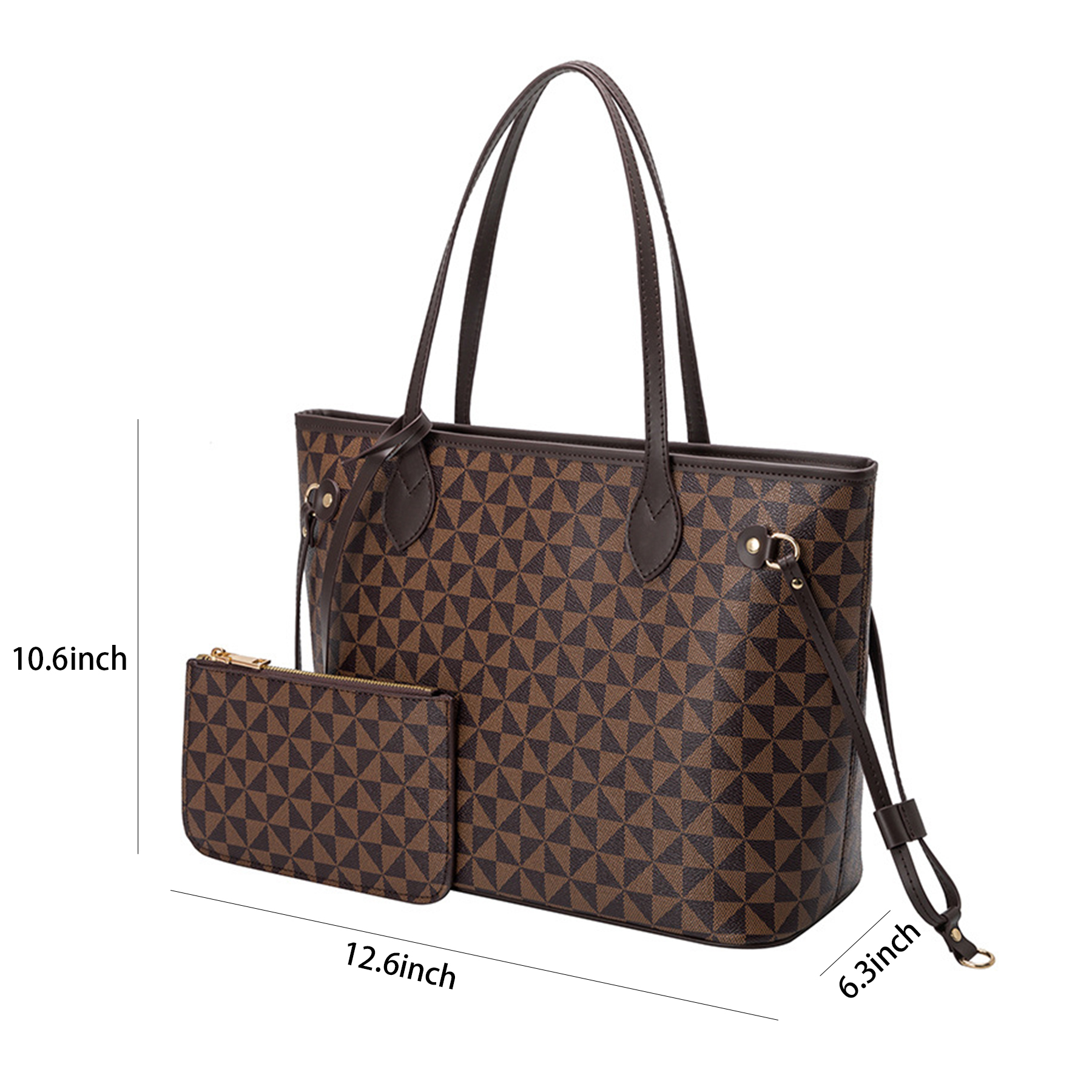 Pvc check Bucket type waterproof Tote bag women 5