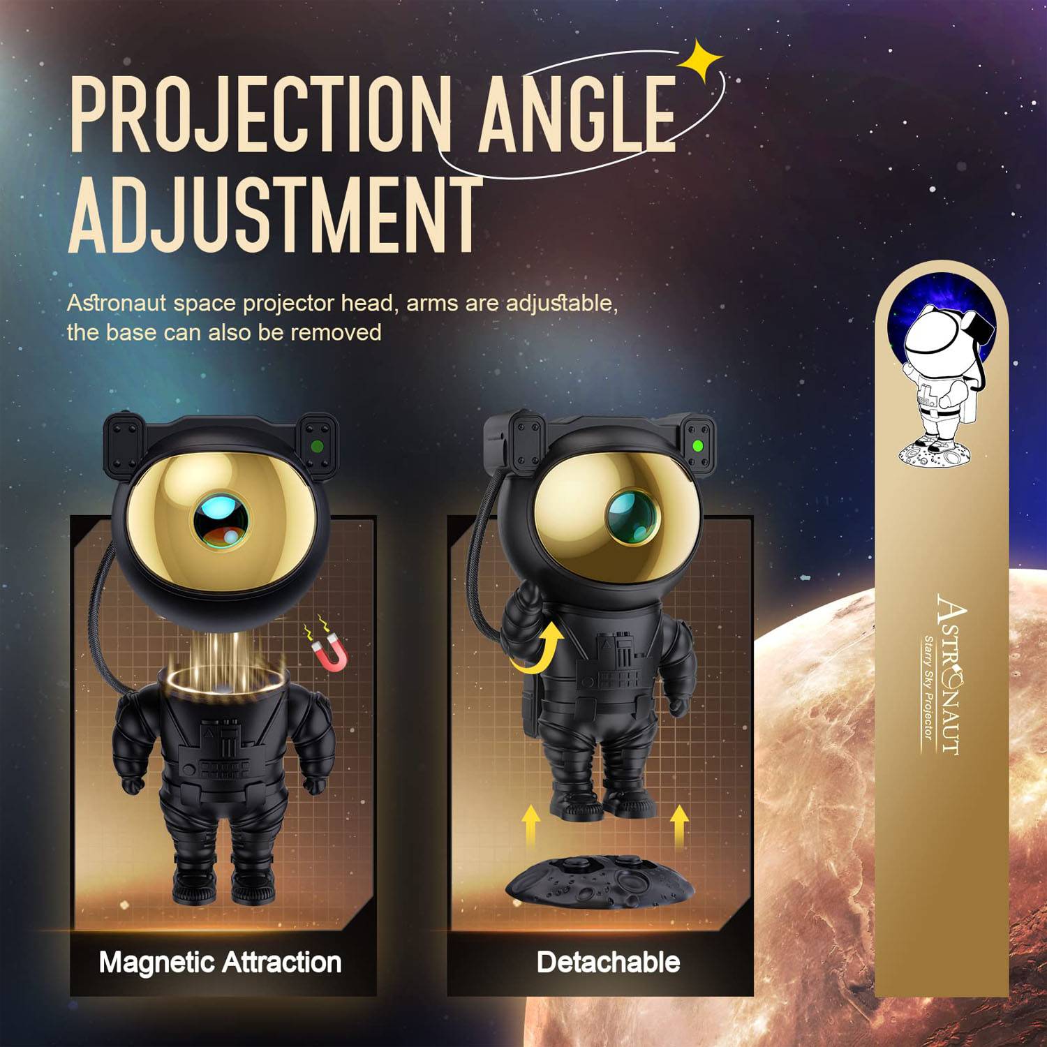 Adjustable Astronaut Galaxy Projector Night Light 2