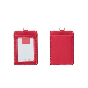 Elegant Portrait Dual Side PU Leather Card Holder With 2 Pockets 6