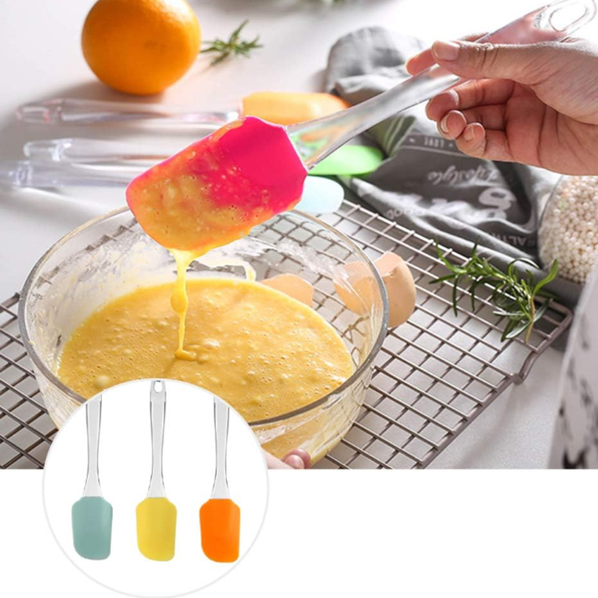 Silicone Spatula with Clear Handle for Kitchen Use 3