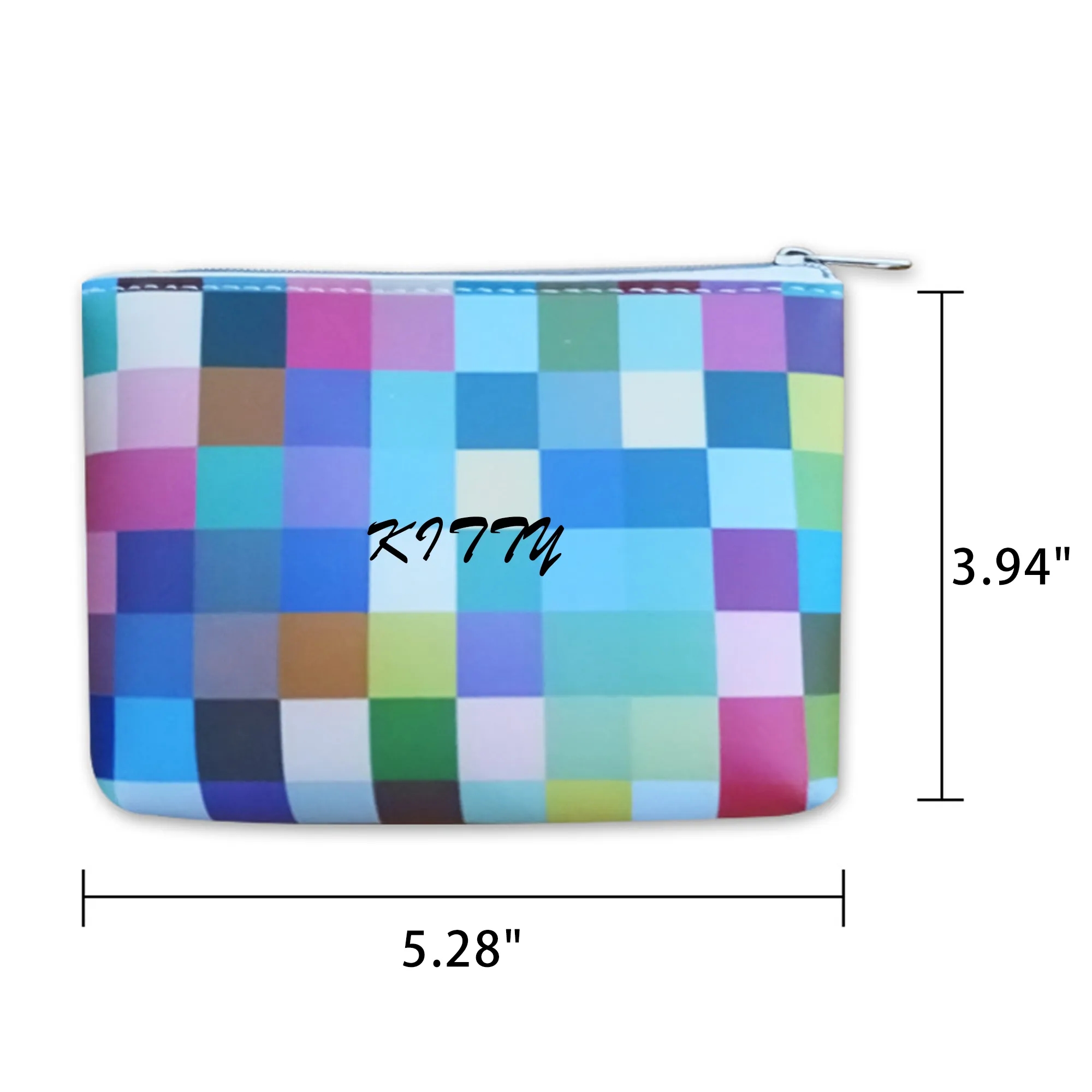 Tpu Checkered Contrasting Color Makeup Bag 3