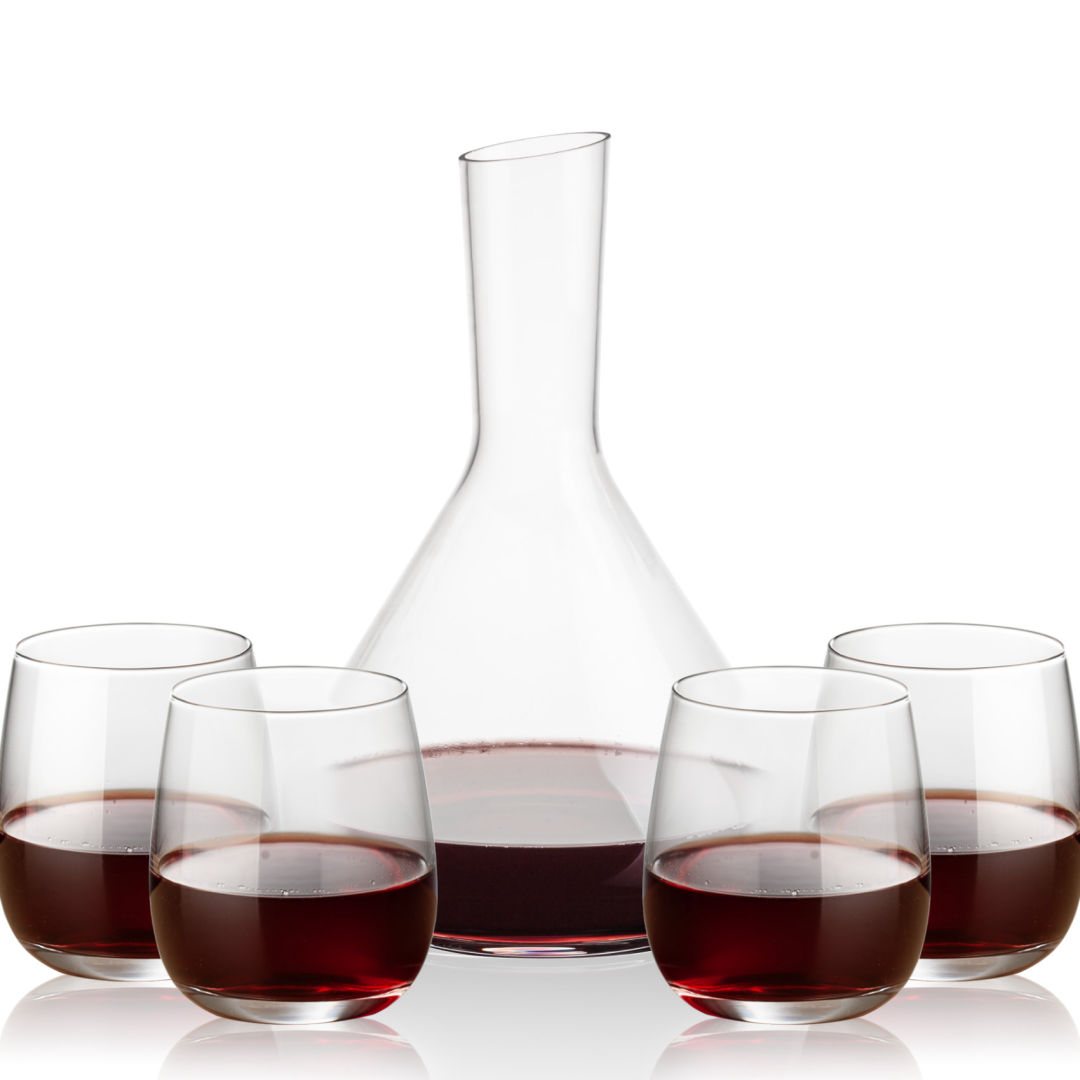 Terrassa Carafe & Crestview Stemless Wine 1