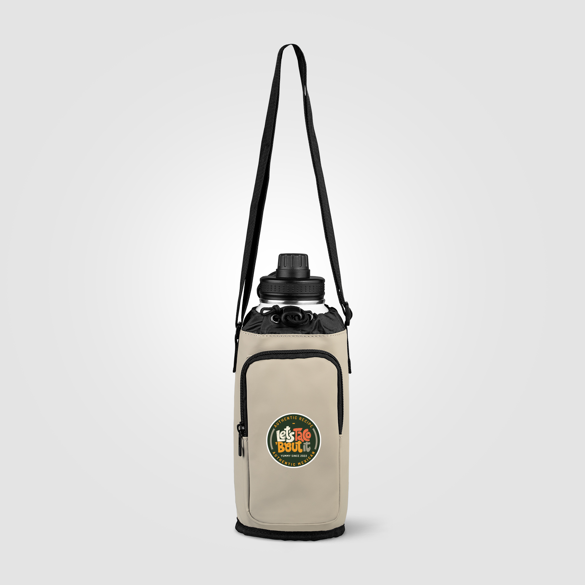 Malmö Recycled PU Zipper Pocket Bottle Bag - 60 oz 6