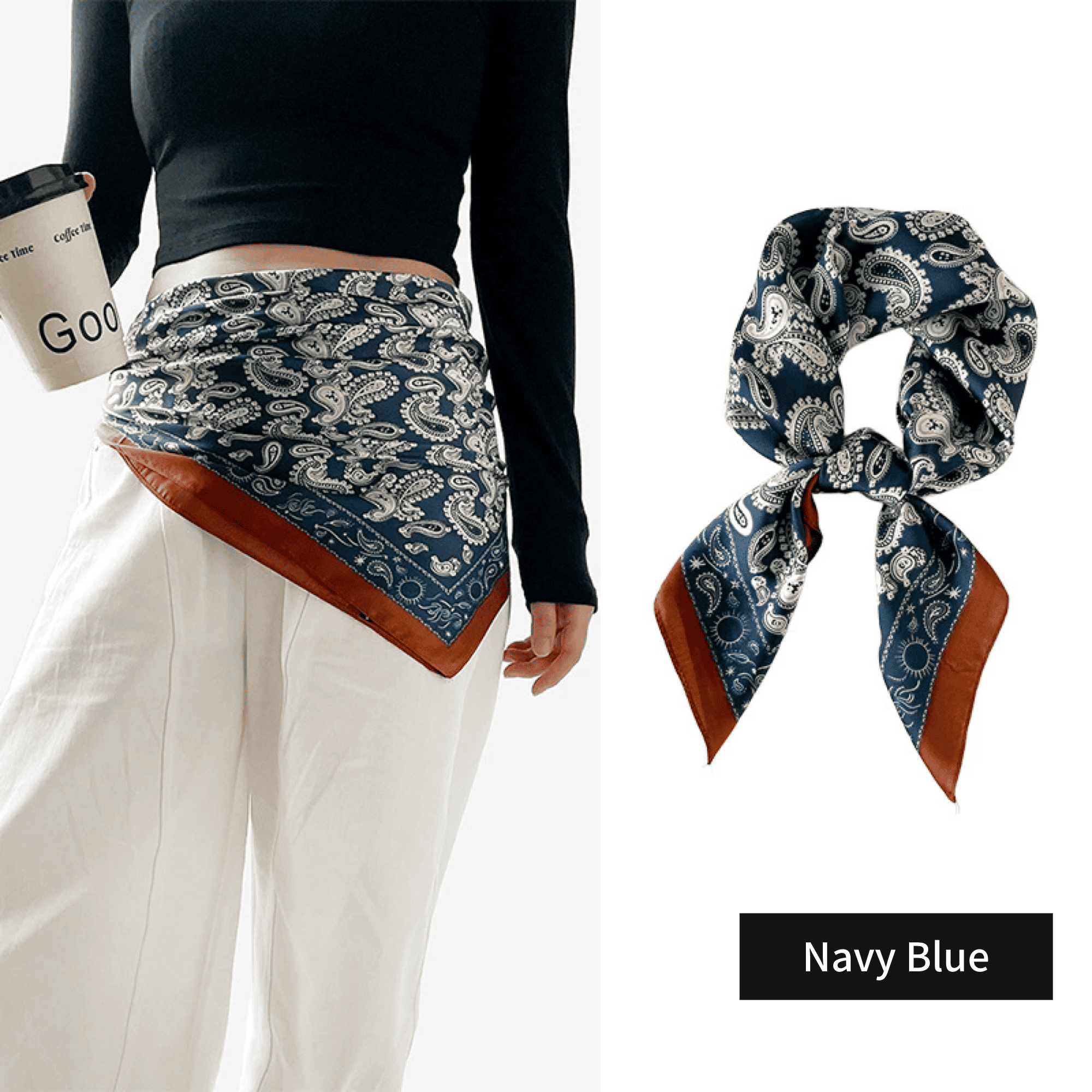 Elegant Paisley Print Bandana 5
