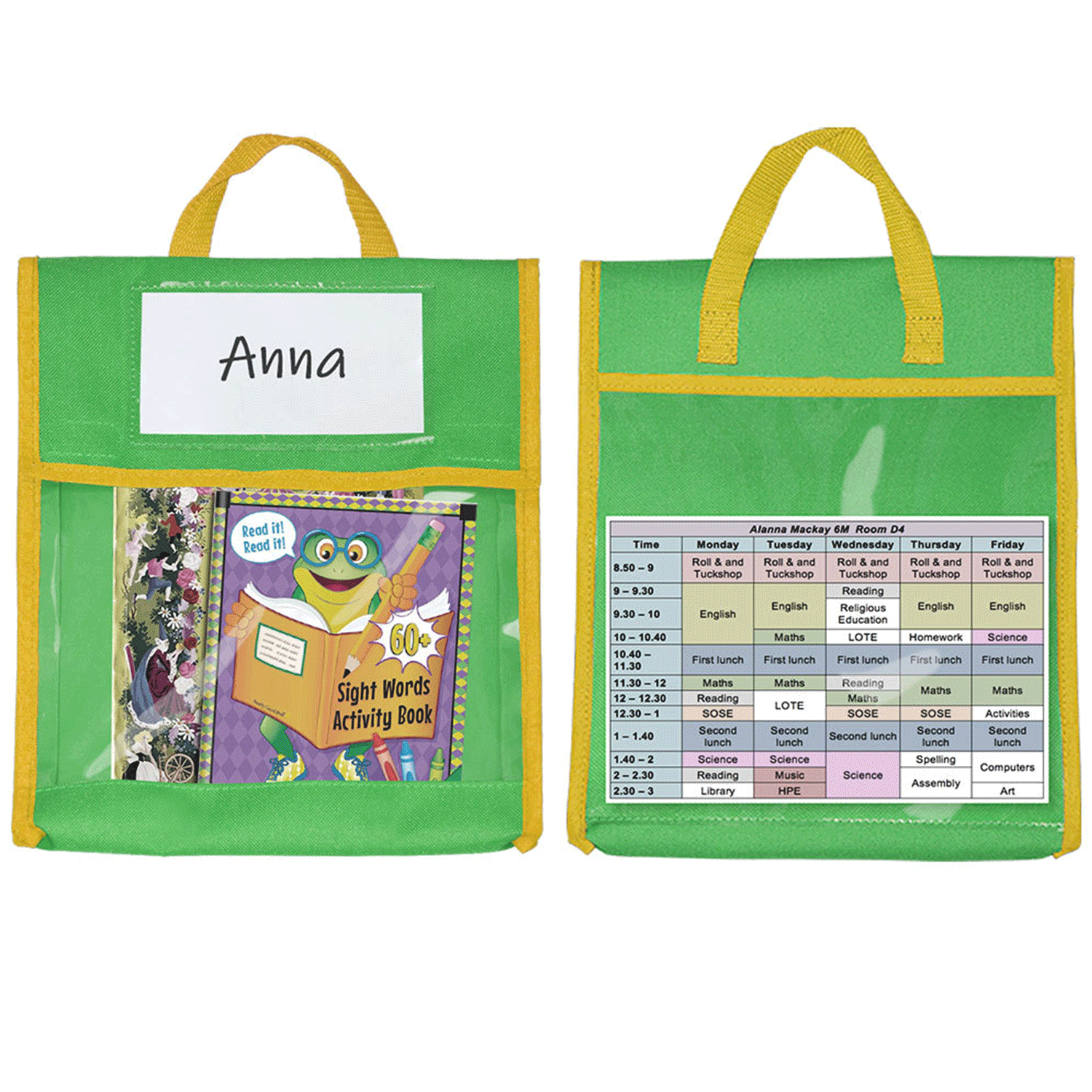 Lightweight Classroom Book Bag W/ Student Name Label 15