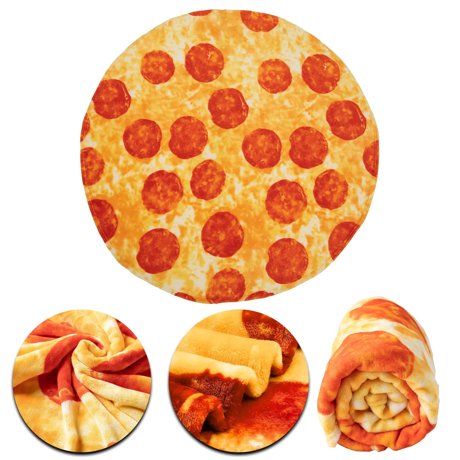 71"Round Novelty Pizza Blanket for Teens & Adults 1