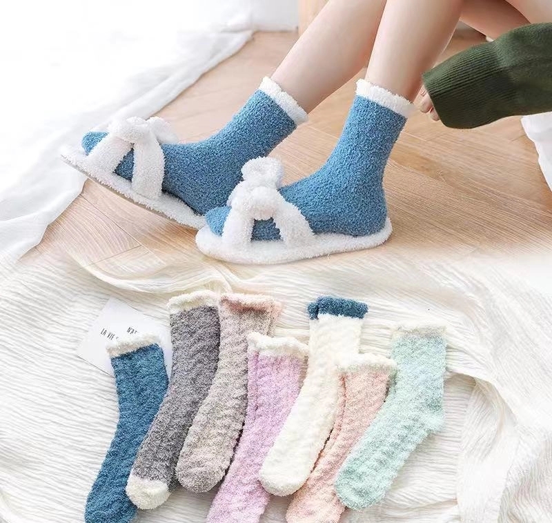 Soft Cozy Plush Chenille Sherpa Slipper Socks 4