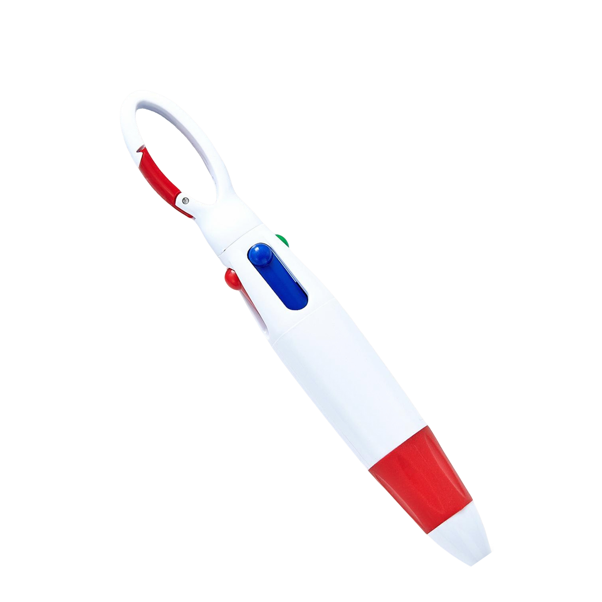 Four Color Ballpoint Pen With Carabiner Clip 2