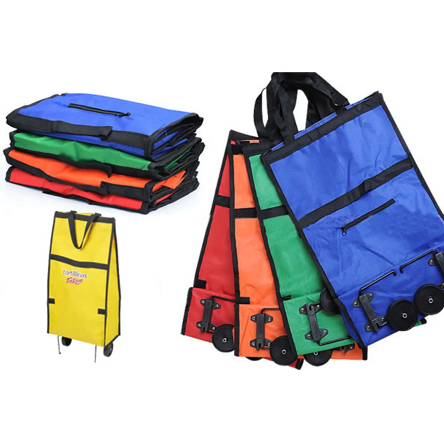 Folding Grocery Trolley Bags with Wheel 4
