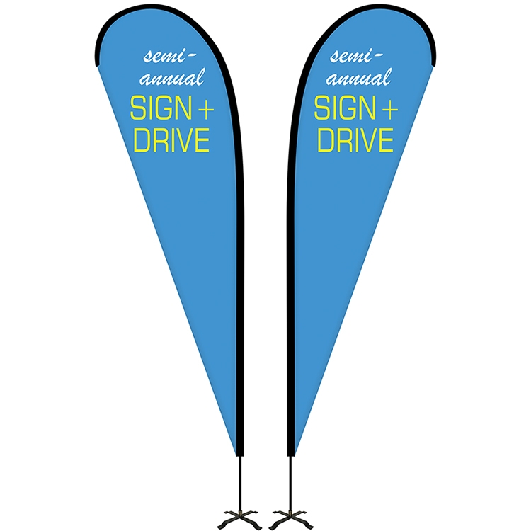 10' Portable Double Sided Teardrop Kit with Cross Base 15