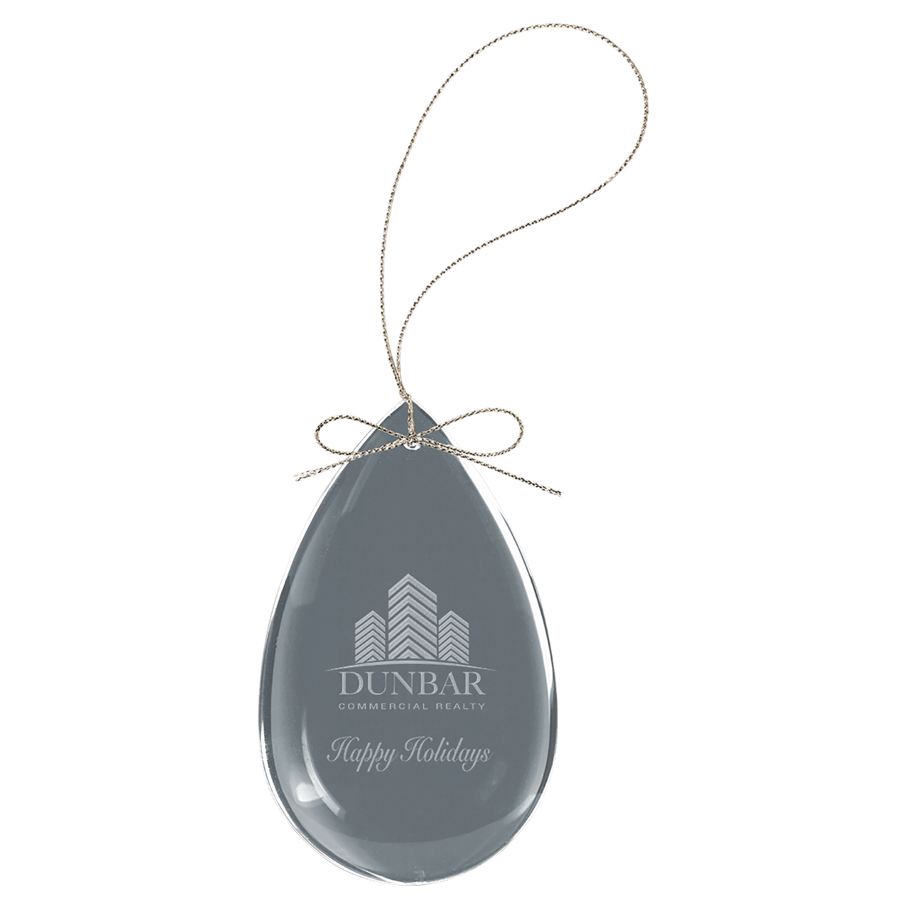 3" Crystal Teardrop Ornament 2