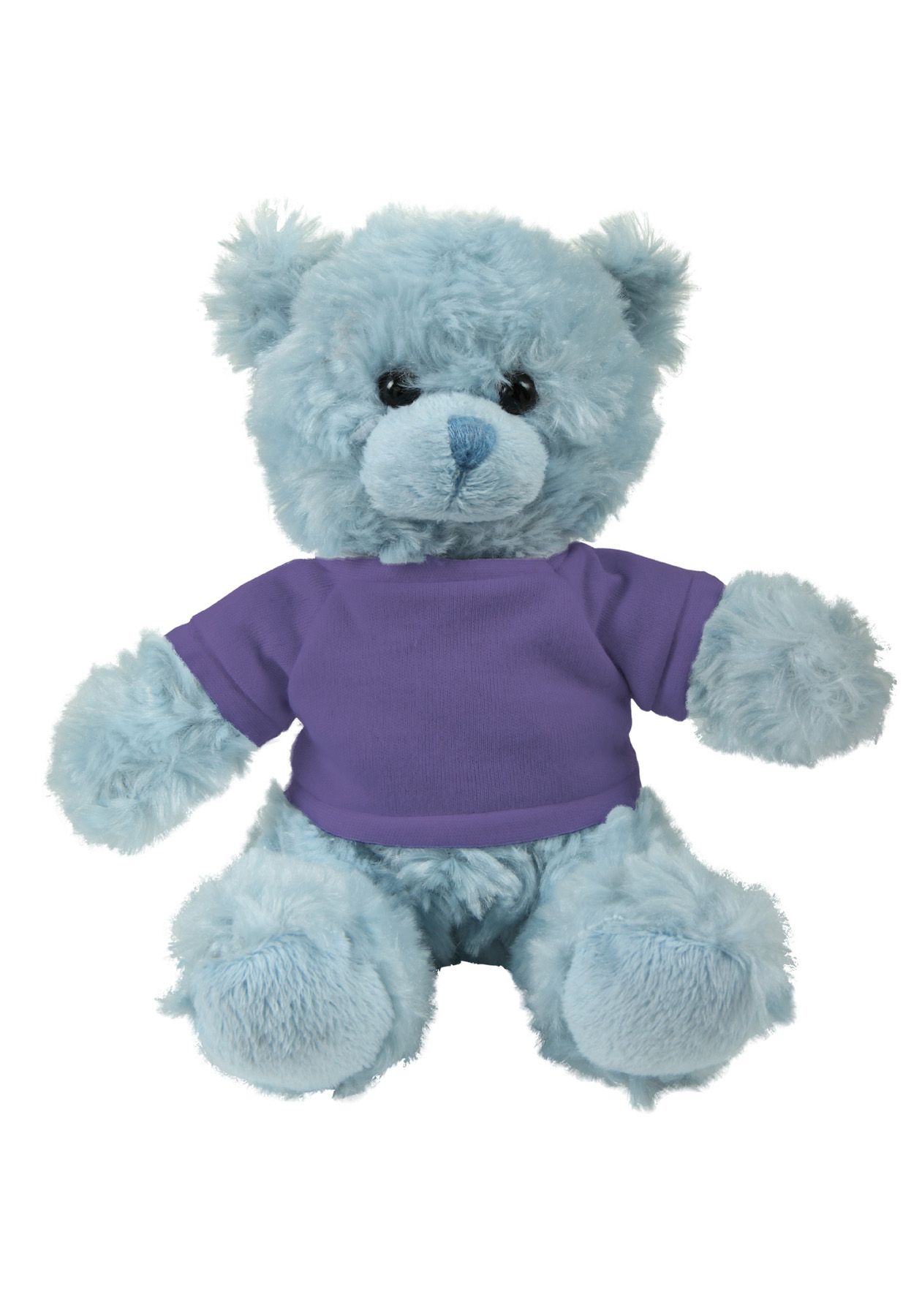 soft plush Blue Curly Sitting Bear with t-shirt 7