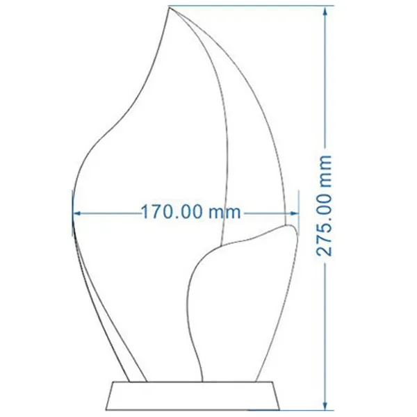Flame Shaped Crystal Award Trophy 8