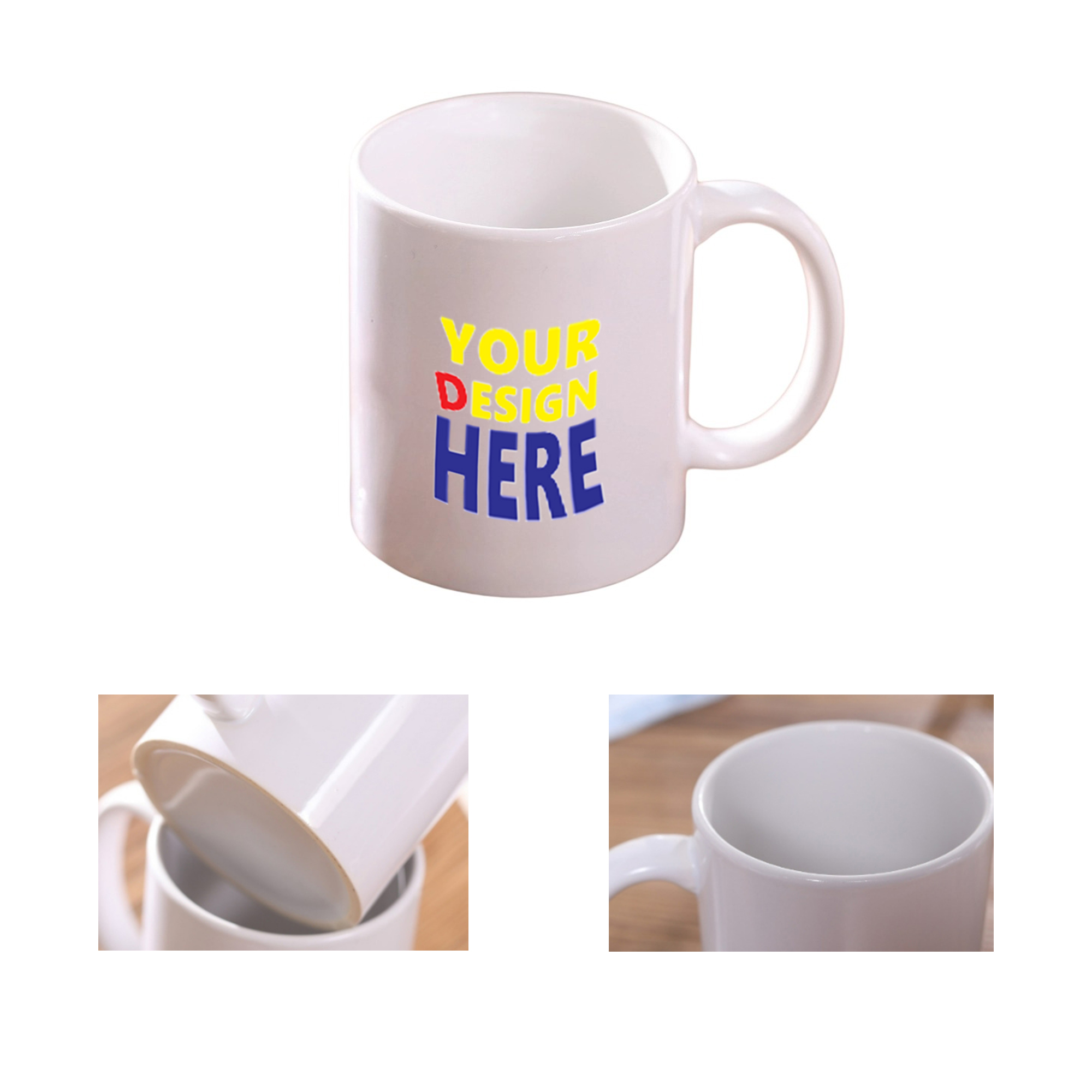 Customizable White Ceramic Coffee Mug 2