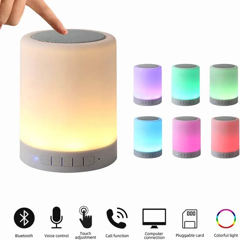 Night Light Bluetooth Speaker Wireless Touch Control 5