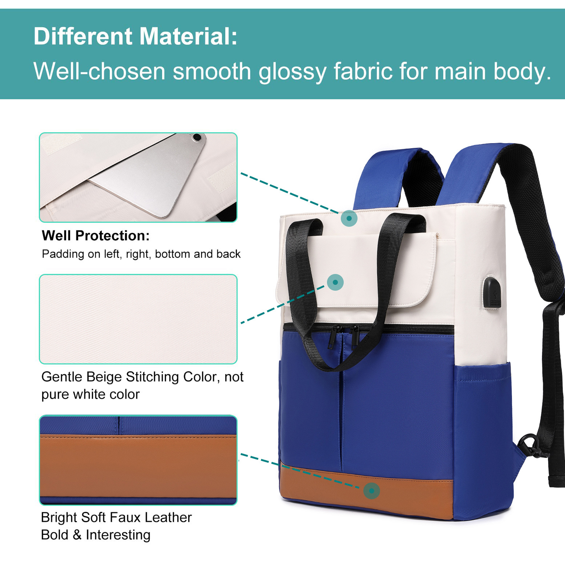 Women's Convertible Laptop Backpack for Work and Travel 2